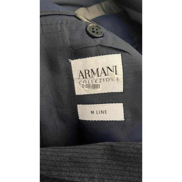 Armani  Collezioni Navy Blue Micro striped  2 Piece Suit Jacket Pants Set - Picture 9 of 16
